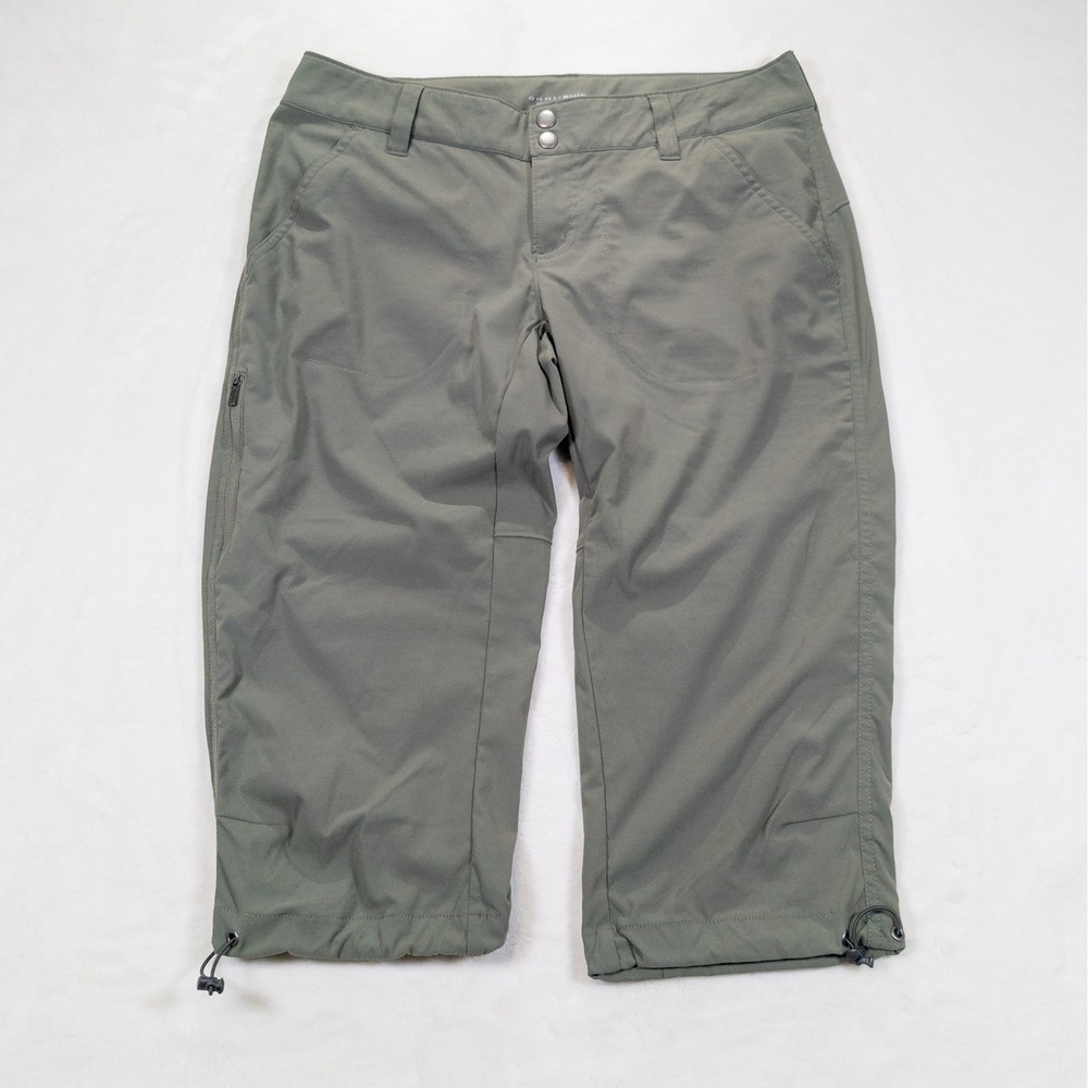 Columbia Hiking Pants Women 8 Green Capri Outdoor Gorpcore Granola Activewear